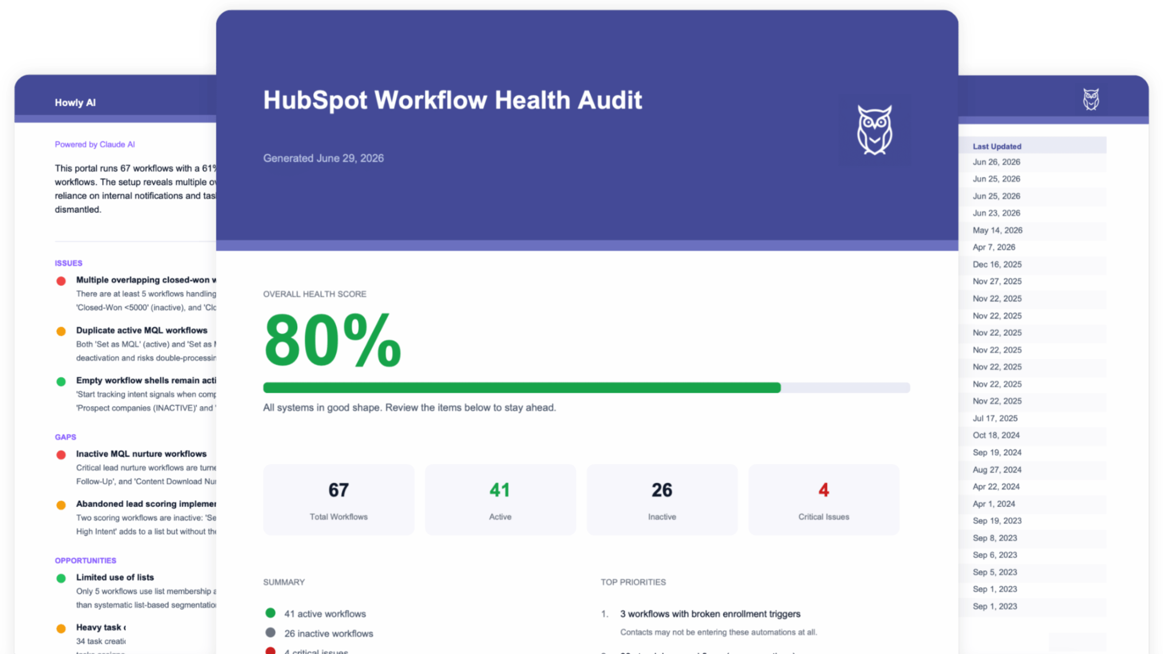 Howly Branded PDF Report - Client-Ready HubSpot Workflow Audit Deliverable Howly Branded PDF Report - Client-Ready HubSpot Workflow Audit Deliverable
