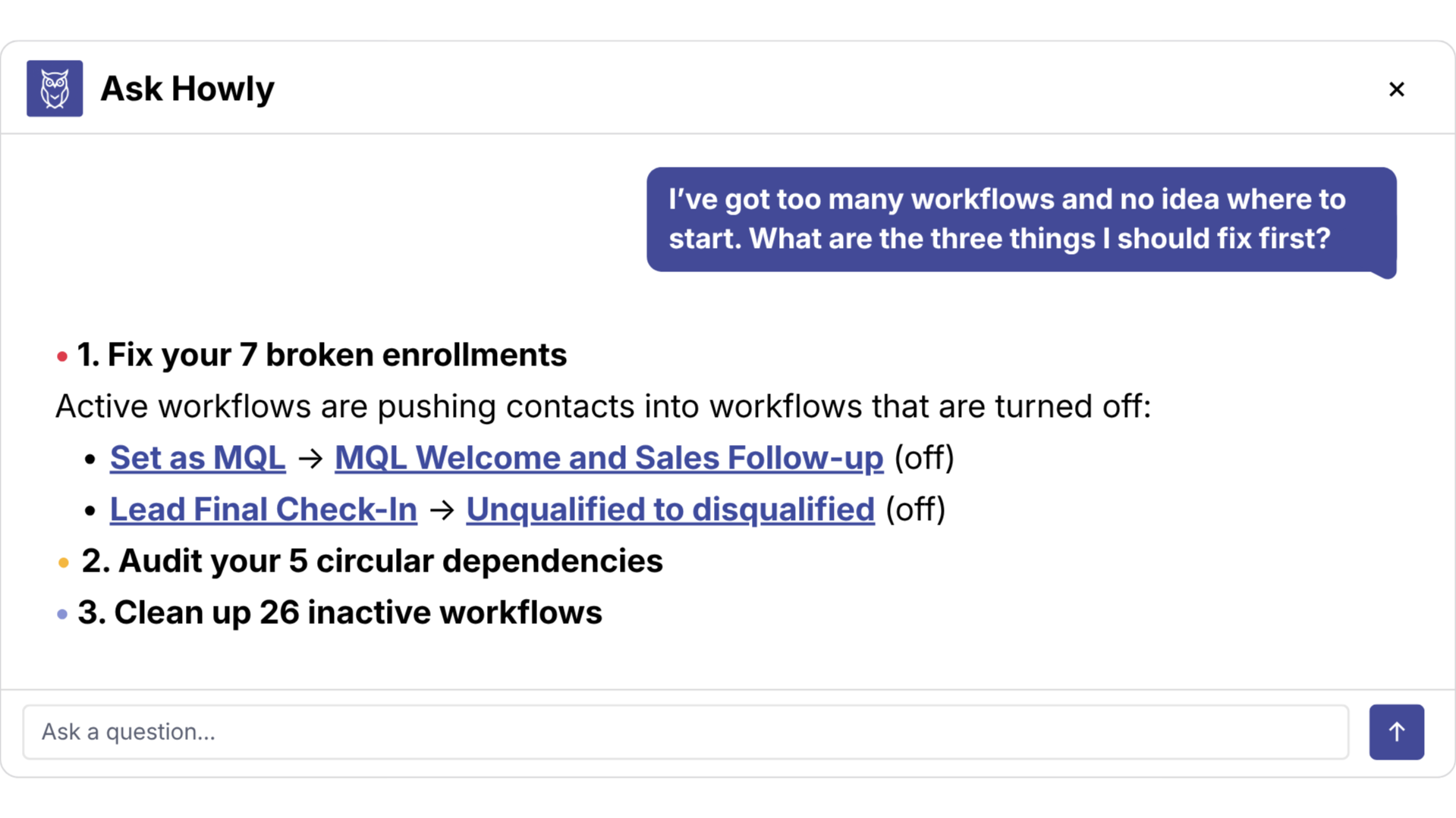 Ask Howly - Ask about your workflows Ask Howly - Ask about your workflows