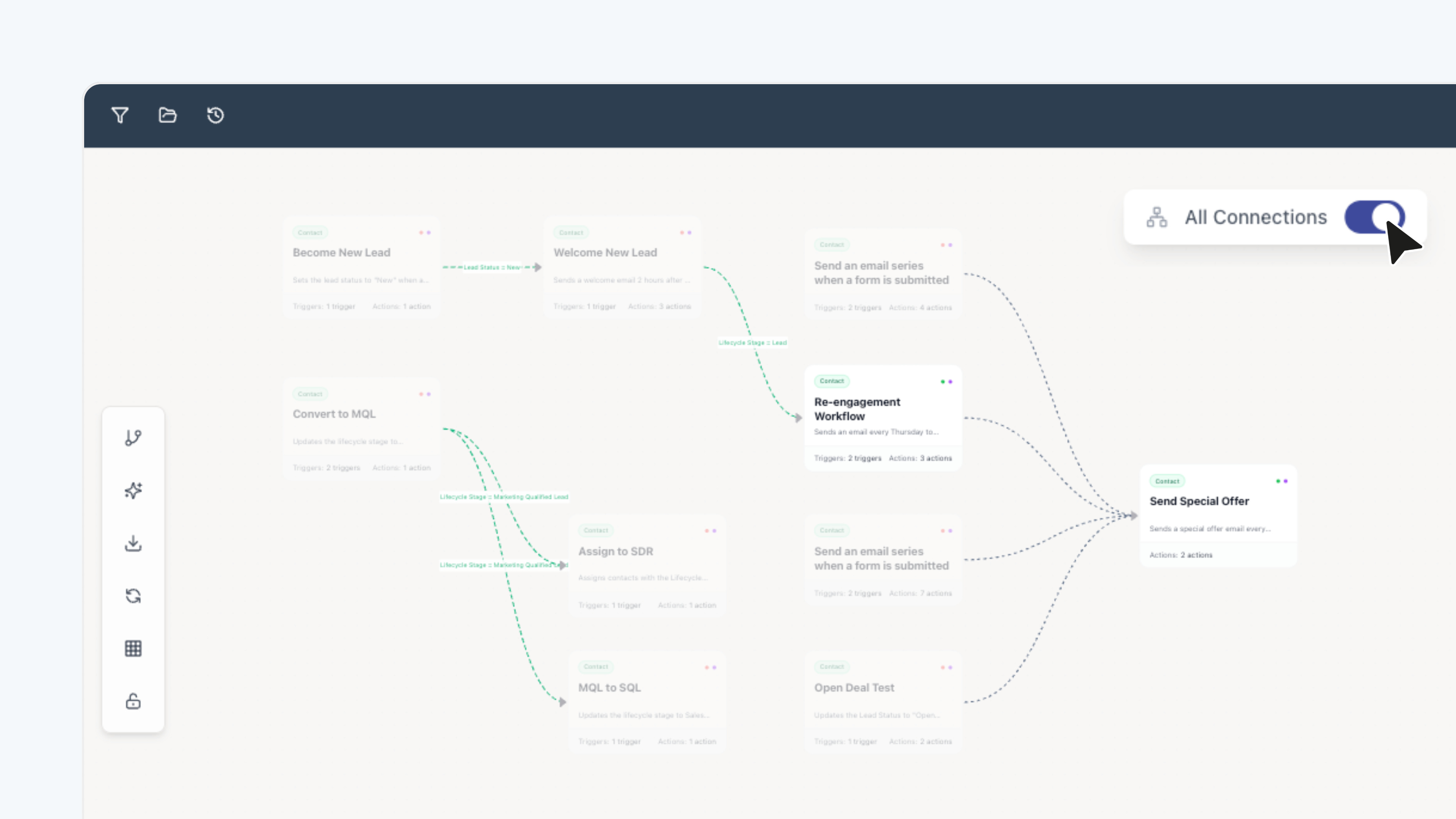 Map workflow connections
