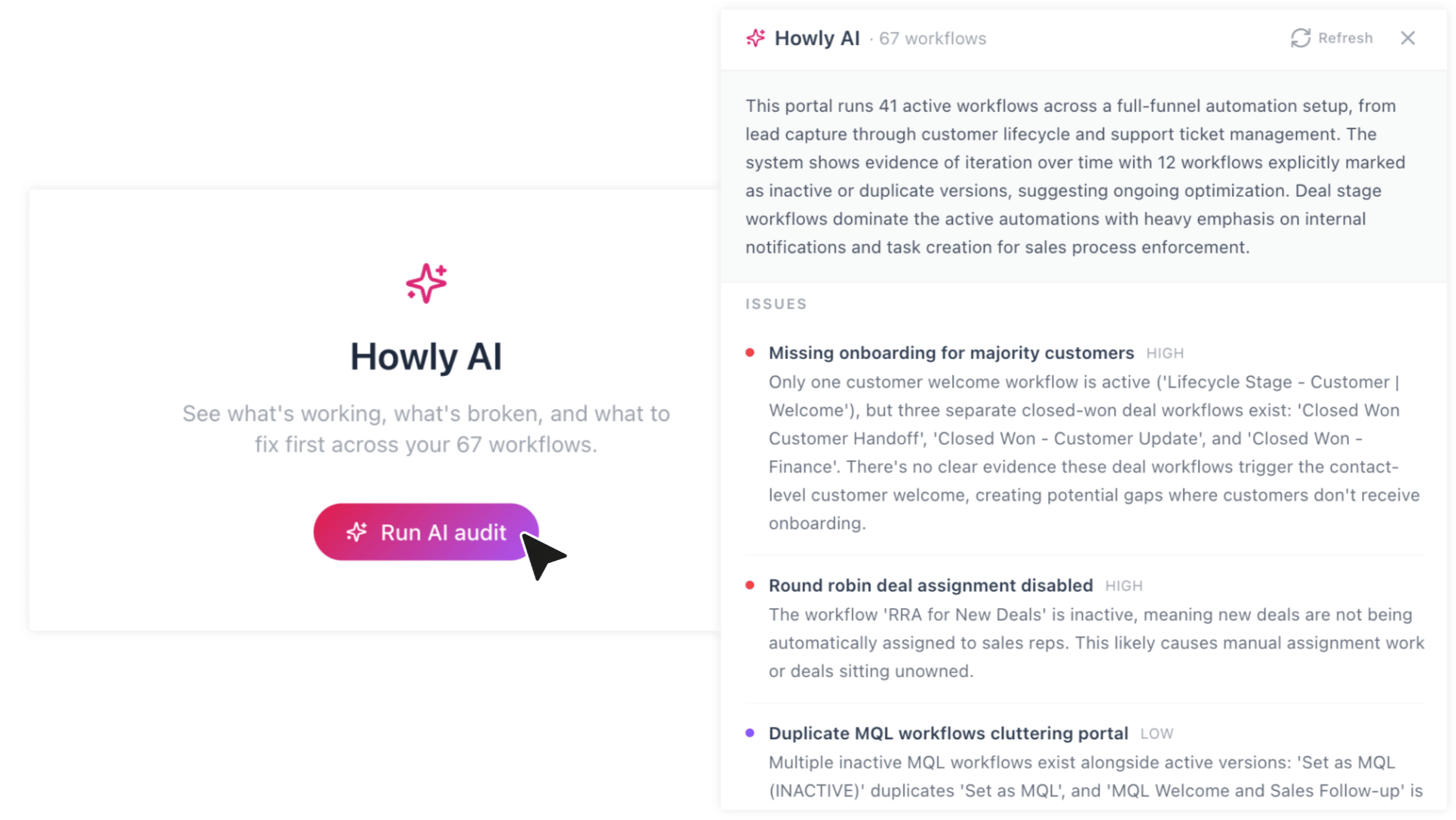 Howly AI Agent Governance - HubSpot Workflow Visibility for AI-Built Automations Howly AI Agent Governance - HubSpot Workflow Visibility for AI-Built Automations